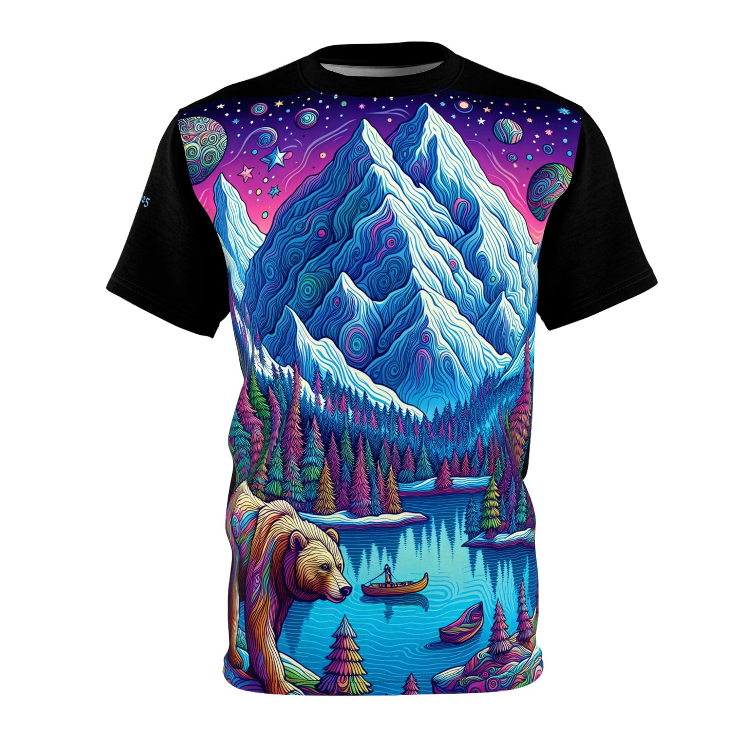 Festival Fish - Mountain Bear  / Rocky Mountain High, Nature Tshirt, Outdoor Adventure Top, Wildlife Print Clothing, Camping Hiking Apparel